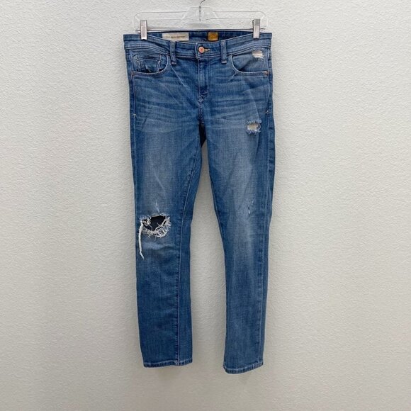 Pilcro and the Letterpress Hyphen Distressed Stretch Denim Blue Jeans Womens 27 - Picture 1 of 8